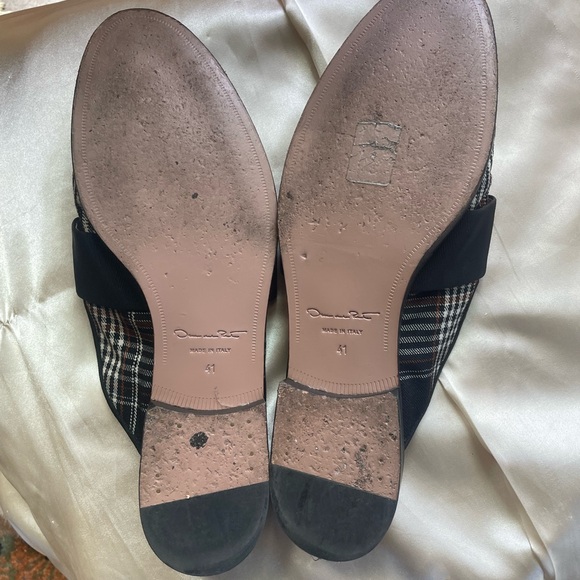 Oscar de la Renta Plaid Mules, Made in Italy Size 41 - Picture 4 of 6
